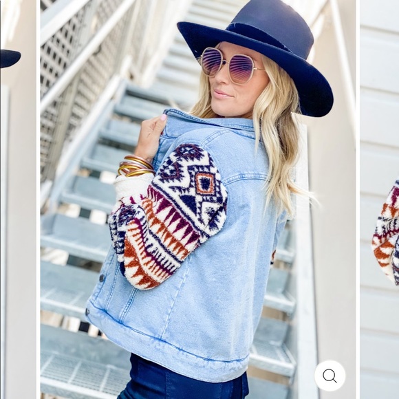 Nwt Z Supply Gia Knit Denim Jacket Sz S 
